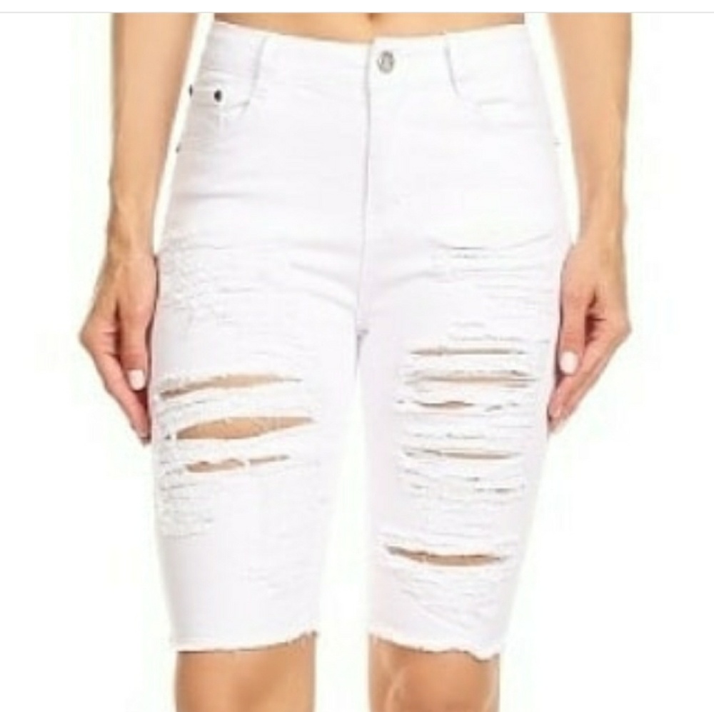Distressed Bermuda Shorts